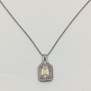 Sterling Silver CZ Necklace and Earring Set